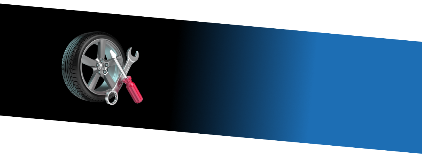 banner with a blue radiant - tire and wrench